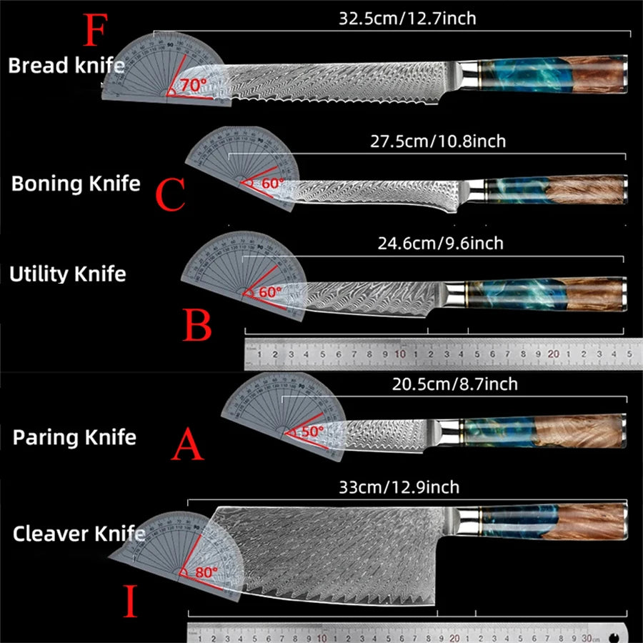 Cuchillo de cocina con acabado damasco – vista 6