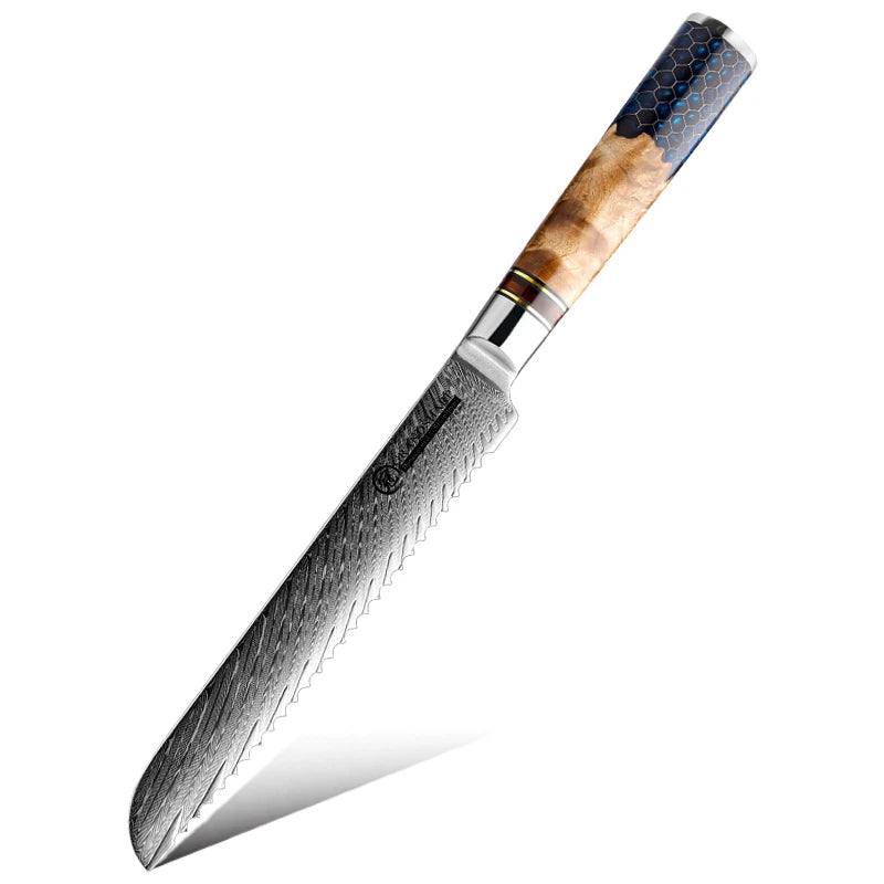 Cuchillo damasco con mango panal – vista 12