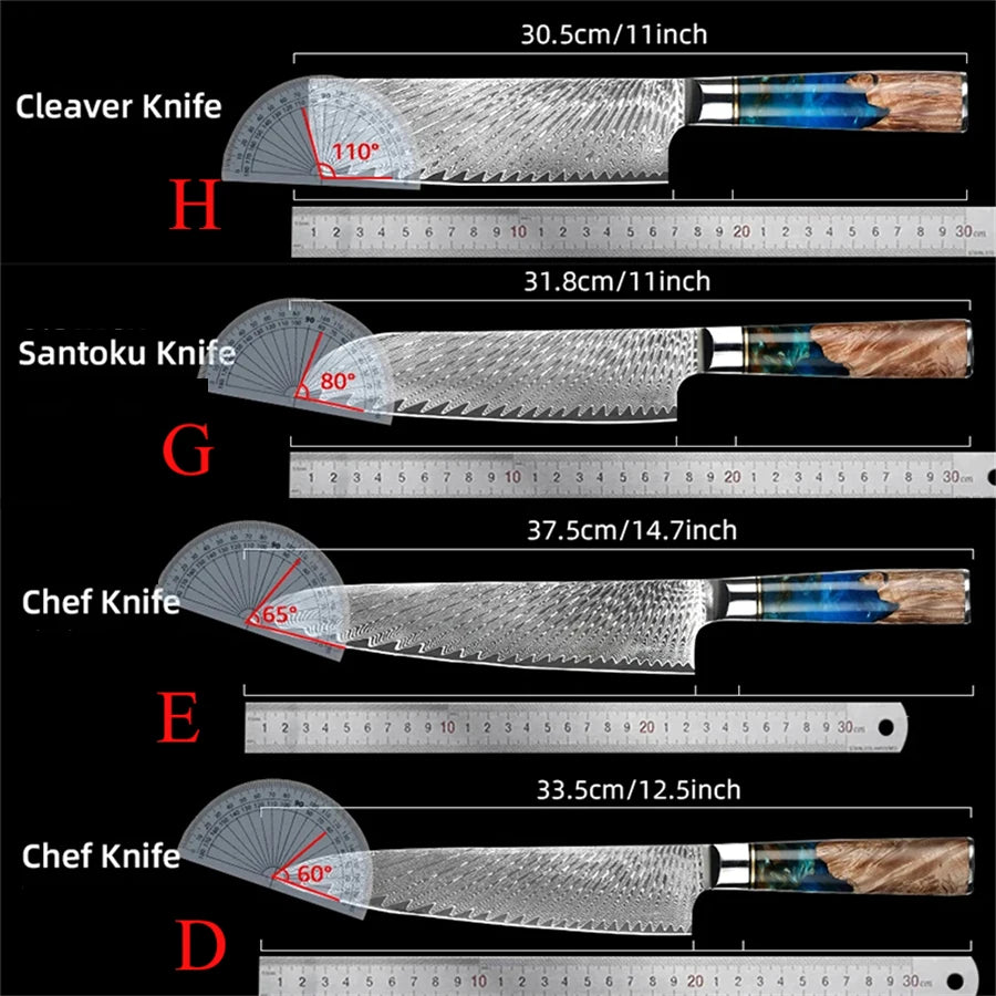 Cuchillo de cocina con acabado damasco – vista 5