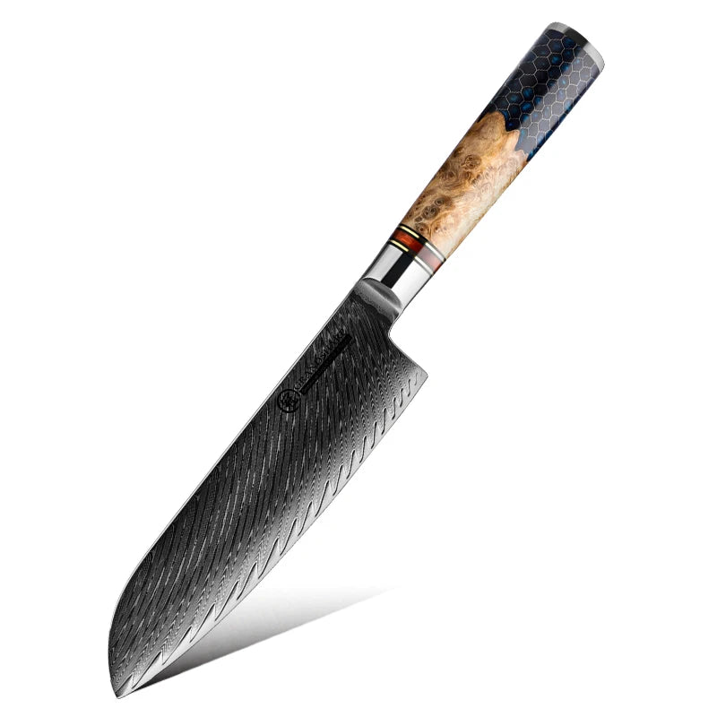 Cuchillo damasco con mango panal – vista 13
