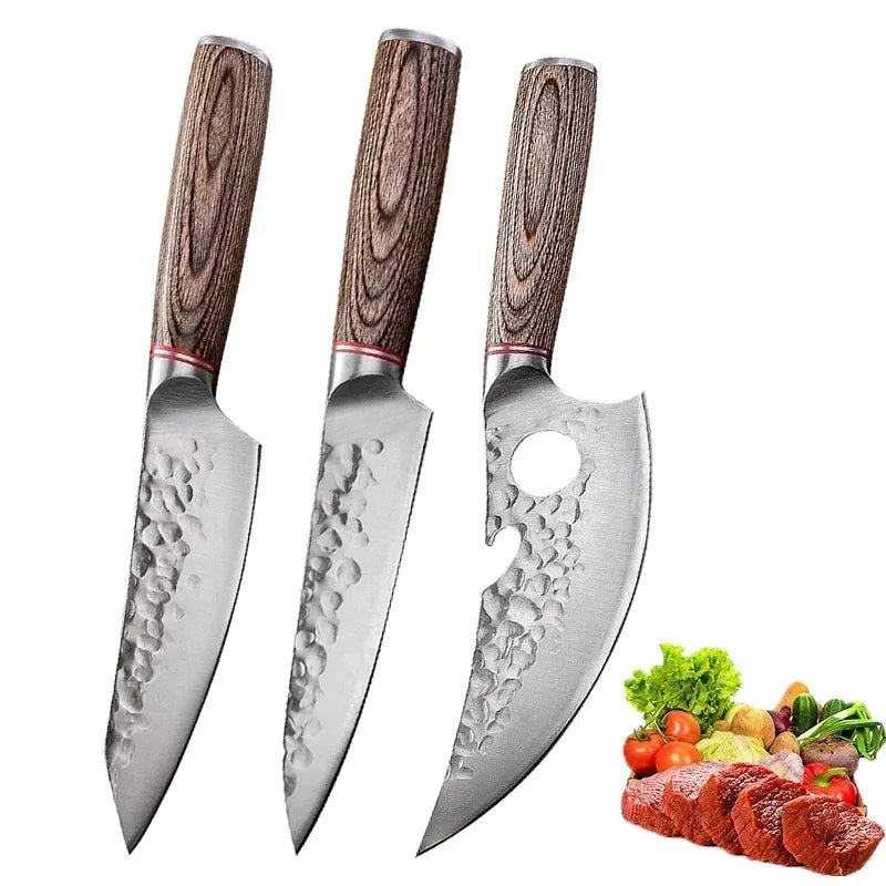 Cuchillo forjado con mango de madera – vista 8