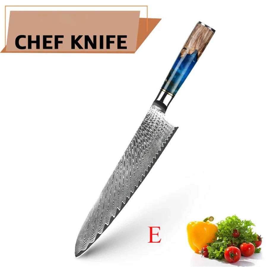 Cuchillo de cocina con acabado damasco – vista 8