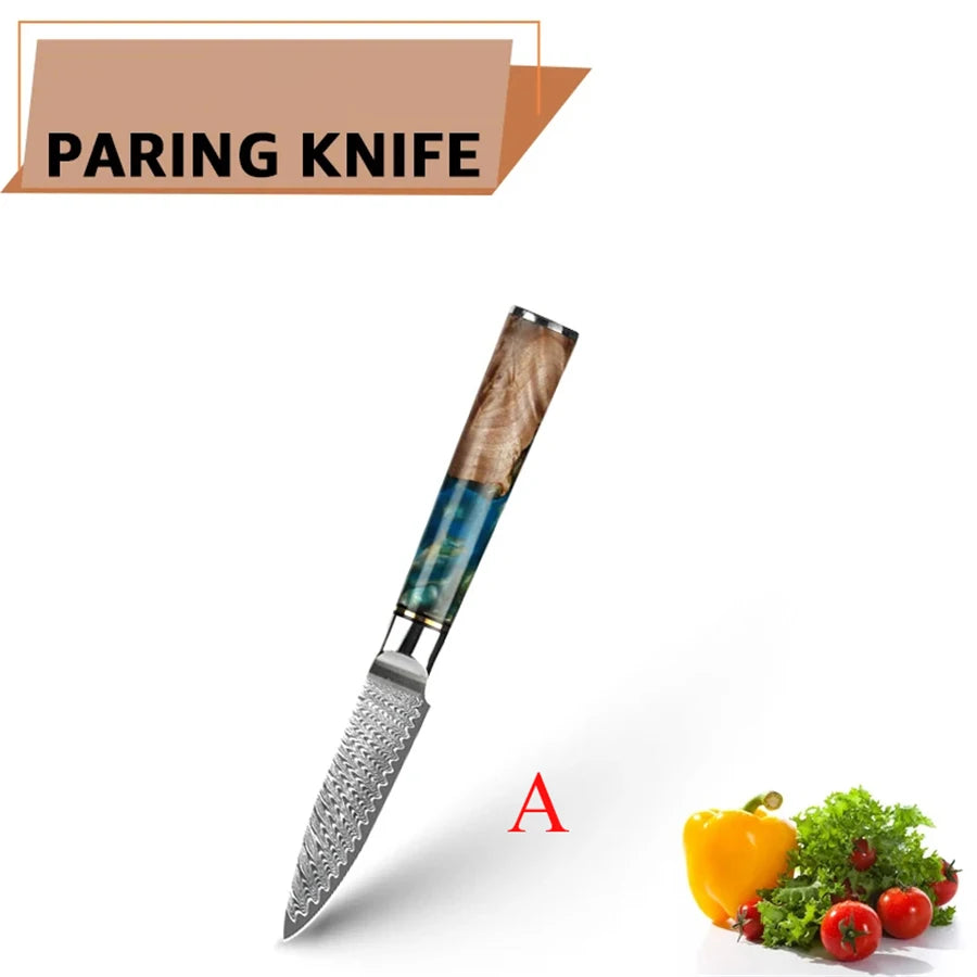 Cuchillo de cocina con acabado damasco – vista 11