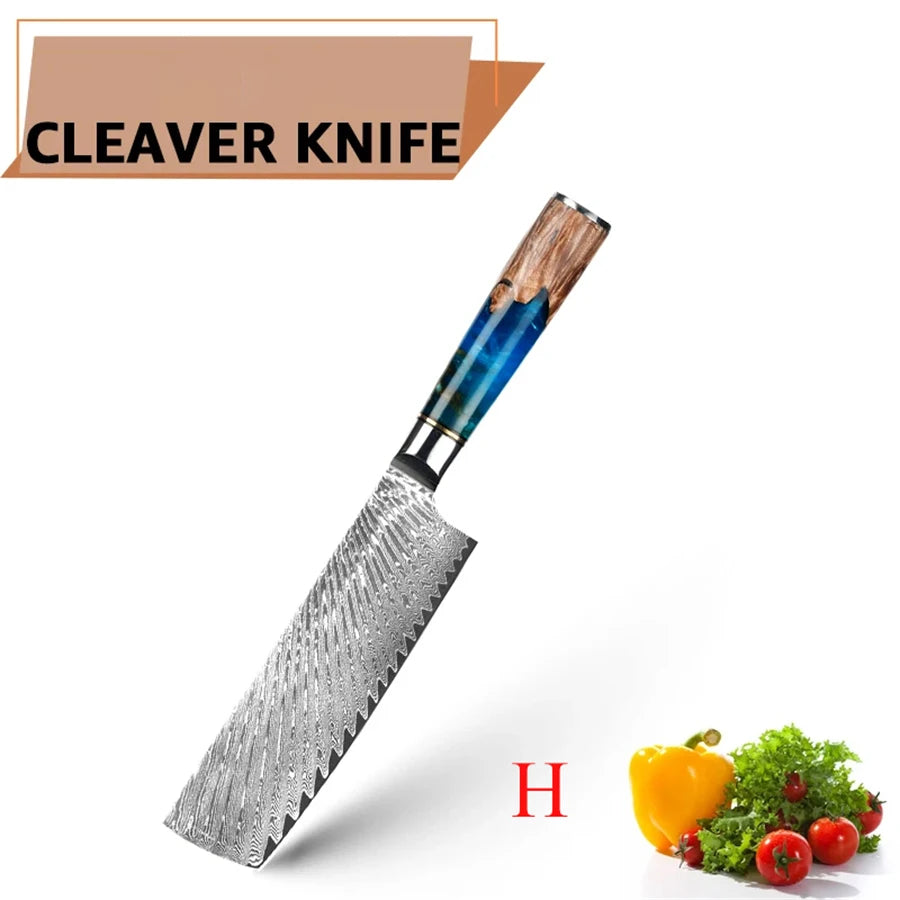 Cuchillo de cocina con acabado damasco – vista 7