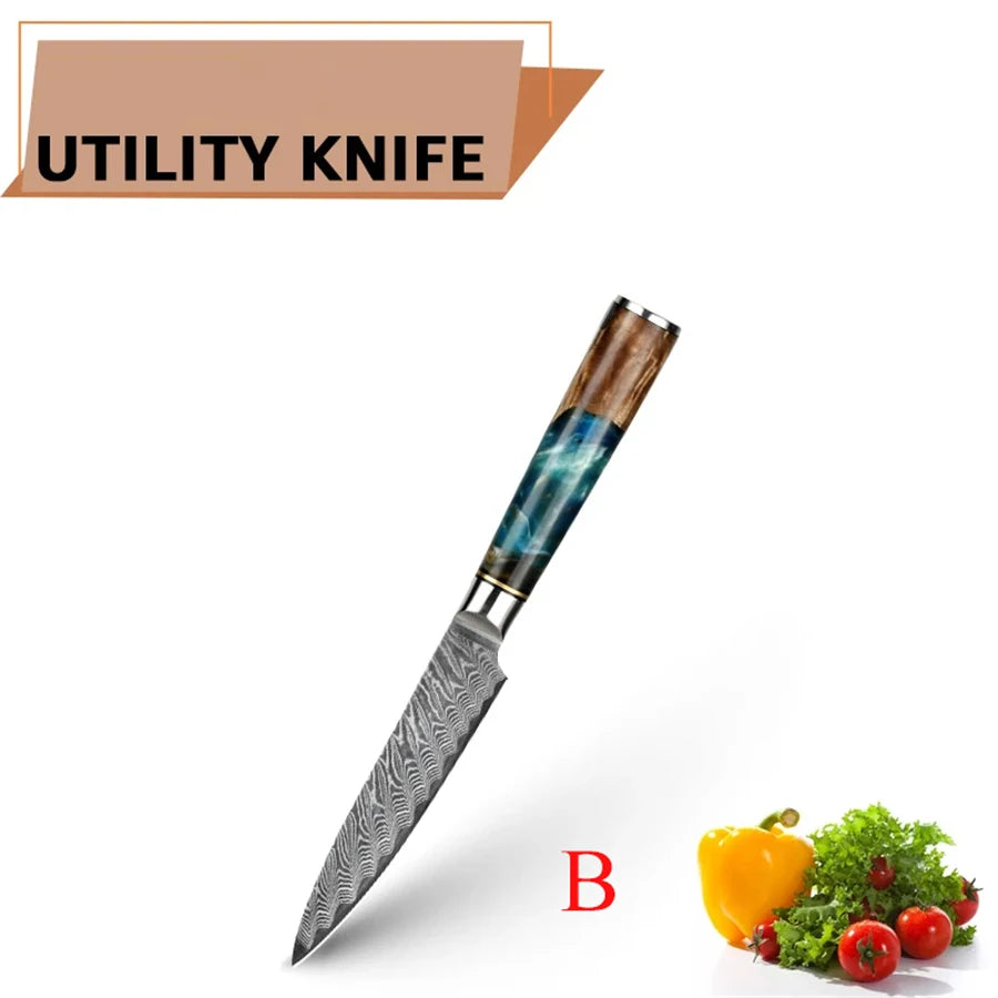 Cuchillo de cocina con acabado damasco – vista 12