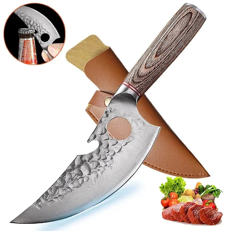 Cuchillo forjado con mango de madera – vista 10