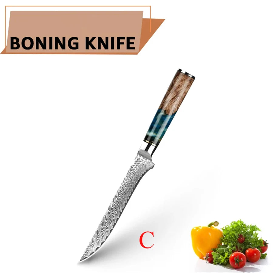 Cuchillo de cocina con acabado damasco – vista 10