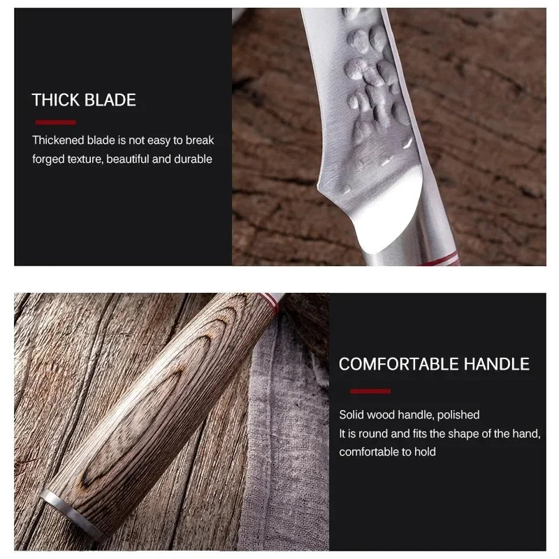 Cuchillo forjado con mango de madera – vista 4
