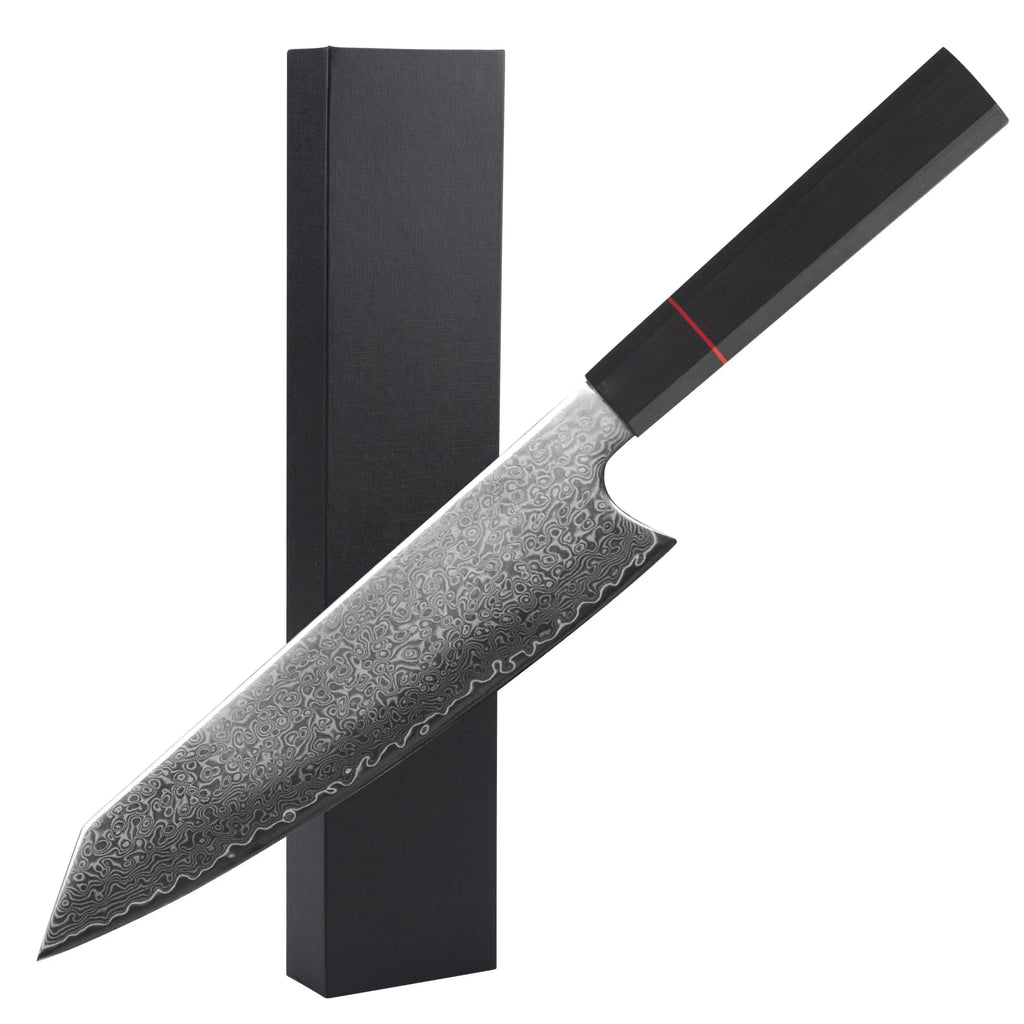 Cuchillo cebollero damasco 20 cm con mango G10 – vista 7
