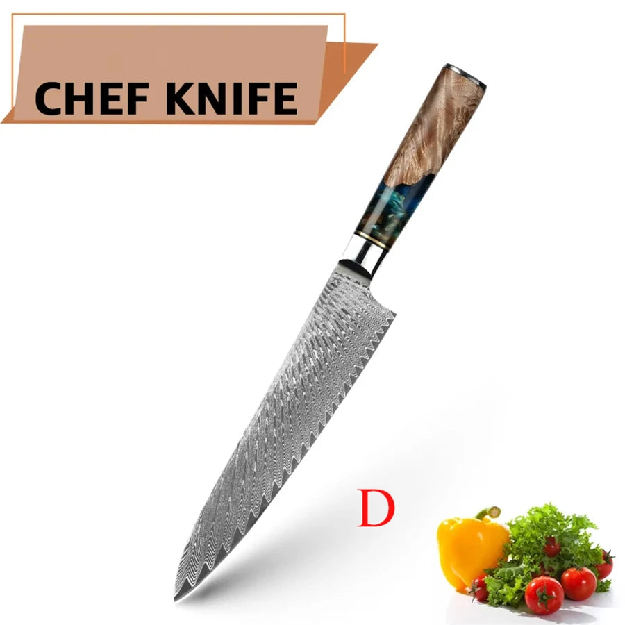 Cuchillo de cocina con acabado damasco – vista 14