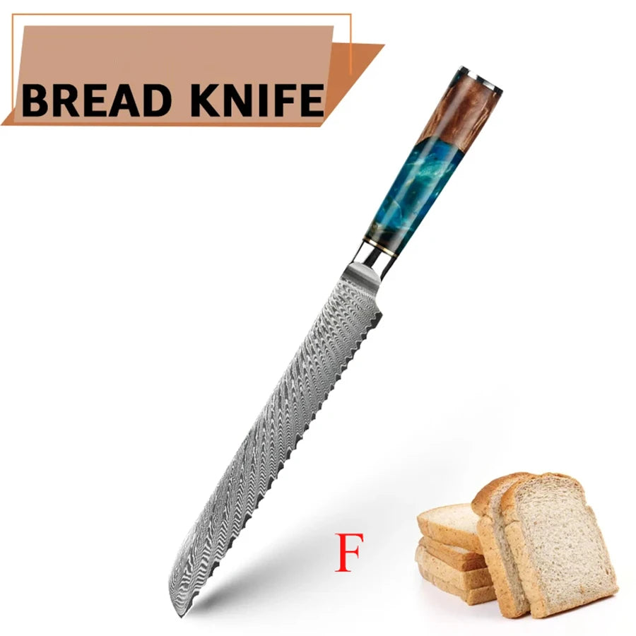 Cuchillo de cocina con acabado damasco – vista 9