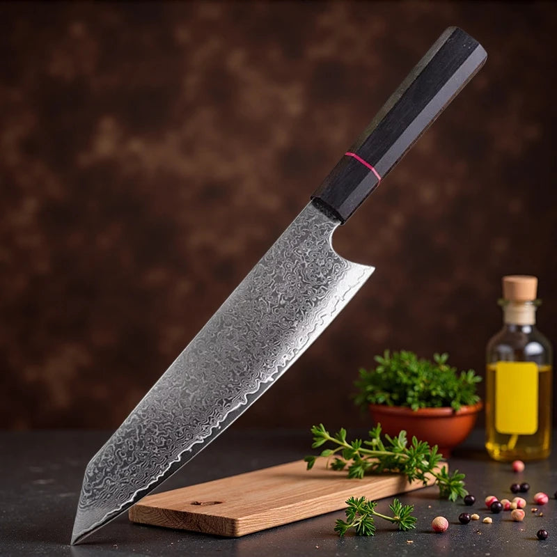 Cuchillo cebollero damasco 20 cm con mango G10 – vista 1