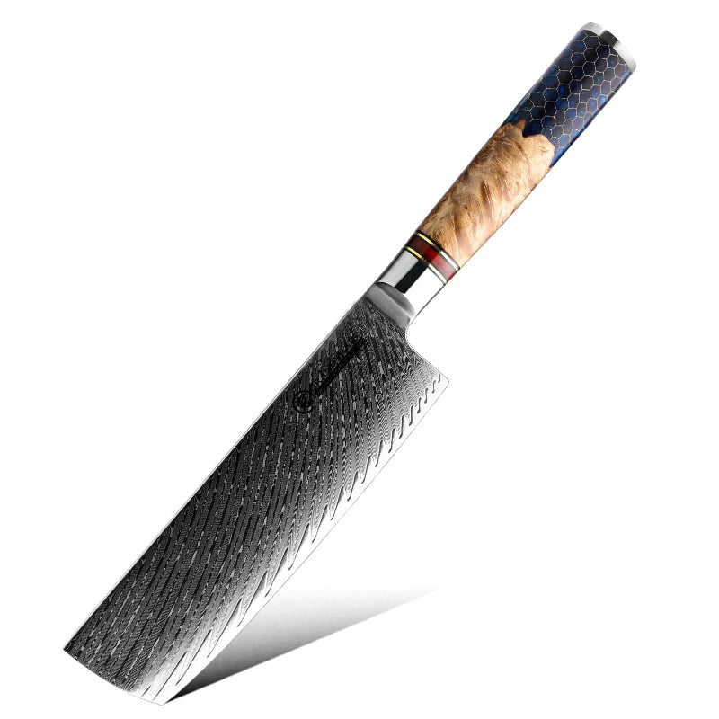 Cuchillo damasco con mango panal – vista 8
